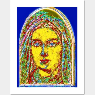 Virgin Mary Stained Glass Posters and Art